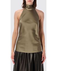 Ralph Lauren - Off-The-Shoulder Scarf Neck Satin Slim Fit Top - Lyst