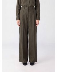 Herno - High-Waisted Wool Palazzo Trousers With Belt Loops - Lyst