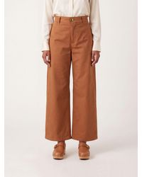 Chloé - Chlo&Eacute High-Waisted Wide-Leg Cotton Trousers With Slant Pockets - Lyst