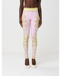 Versace - Stretch Fabric Leggings With Baroque Print - Lyst