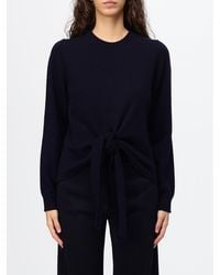 Tela - Crew-Neck Pure Wool Jumper With Long Sleeves And Ribbed Trims - Lyst