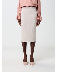 Hanita - High-Waisted Jersey Pencil Midi Skirt With Back Slit - Lyst