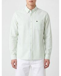 Lacoste - Striped Cotton Shirt - Lyst