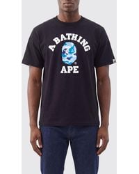 A Bathing Ape - Cotton Jersey T-Shirt With Contrasting Chest Logo - Lyst