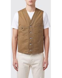 Filson - Chaleco De Botonadura Sencilla De Algodón Con Cuello De Pico Y Bolsillos De Parche - Lyst