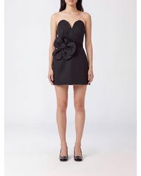 Marc Jacobs - Crêpe Mini Dress With Sweetheart Neckline And Floral Appliqué - Lyst