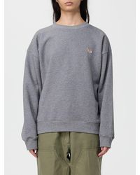 Maison Kitsuné - Maison Kitsun&Eacute Crewneck Cotton Sweatshirt With Logo - Lyst