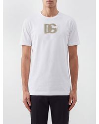 Dolce & Gabbana - Dolce &Amp Gabbana Cotton Jersey T-Shirt With Chest Logo Plaque - Lyst