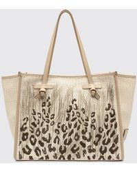 Gianni Chiarini - Marcella Raffia Bag With Animalier Embroidery - Lyst