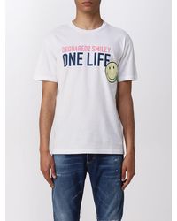 DSquared² - One Life One Planet Smiley T-shirt With Print - Lyst