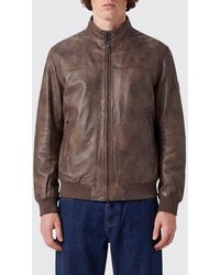 Peuterey - Fiona Padded Calfskin Leather Bomber Jacket With Biker Collar - Lyst