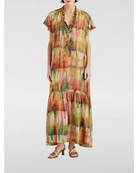 Momoní - Momon&Igrave Otero Long Silk Tunic With Abstract Print And Round Neck - Lyst