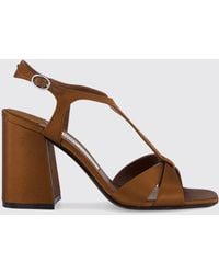 Jimmy Choo - Kesia Satin T-Strap Sandals With A High Block Heel - Lyst
