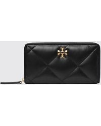 Tory Burch - Continental Matelassé Leather Wallet With Double T Logo And Zip-Around - Lyst