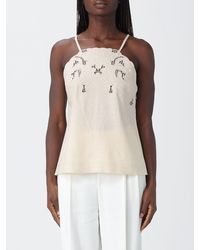 Twinset - Embroidered Linen And Viscose Top - Lyst