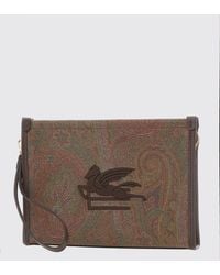 Etro - Arnica Coated Cotton Paisley Print Pouch - Lyst