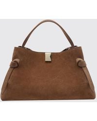 Yuzefi - Flared Suede Calfskin Leather Handbag - Lyst