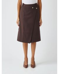 Pinko - High-Waisted Crêpe Wrap Midi Skirt With Front Slit - Lyst
