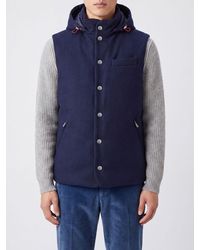 Brunello Cucinelli - Padded Wool Vest With Detachable Hood - Lyst