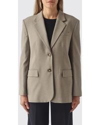 Twinset - Single-Breasted Cropped Satin Blazer With Lapel Collar And Flap Pockets - Lyst