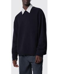 Studio Nicholson - Pull À Col Rond Coupe Décontractée En Pure Laine D'Agneau À Épaules Tombantes - Lyst