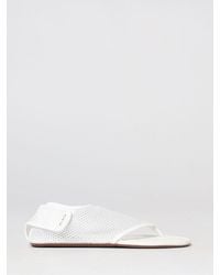Alaïa - Mesh Nylon Low-Heeled Sandals With Perforated Design And Hook-And-Loop Closure - Lyst