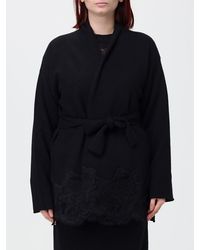 Fabiana Filippi - Wool And Silk Robe Cardigan With Lace Inserts - Lyst