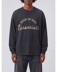 Fear Of God - Long-Sleeved Cotton T-Shirt With Logo And Dropped Shoulders - Lyst