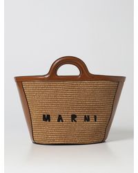 Marni - Tropicalia Leather And Raffia Bag - Lyst