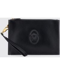 Versace - Pouch Von Aus Lammleder Mit Medusa-Logo Und Abnehmbarer Schlaufe - Lyst