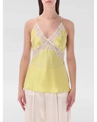 Alberta Ferretti - Satin And Lace Top - Lyst