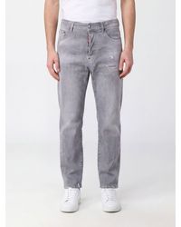 DSquared² - Distressed Straight-Leg Cotton Denim Jeans With A Mid-Rise Waist - Lyst