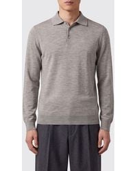 Brunello Cucinelli - Long-Sleeved Knit Cashmere Polo Shirt - Lyst