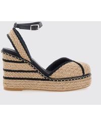 Castañer - Striped Raffia Wedge Espadrilles With Ankle Strap - Lyst