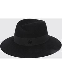 Maison Michel - Virginie Wide-Brim Rabbit Felt Hat With Logo Detail - Lyst