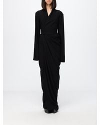 Rick Owens - Asymmetrical Draped V-Neck Long Evening Gown - Lyst