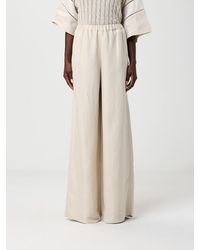 Max Mara - Linen And Silk Palazzo Trousers - Lyst