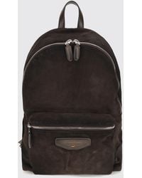 Santoni - Suede Calfskin Backpack With Front Pocket - Lyst