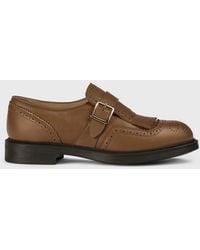 Doucal's - Leather Monk Strap With Brogue Detail - Lyst