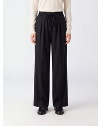 Max Mara - High-Waisted Virgin Wool Palazzo Trousers With Drawstring - Lyst