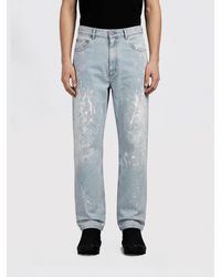 MM6 by Maison Margiela - Printed Denim Straight Jeans - Lyst