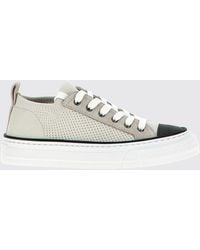 Brunello Cucinelli - Cotton Crochet Knit Sneakers With Monile - Lyst