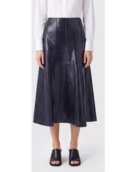 Pinko - High-Waisted Python Print Flared Midi Skirt - Lyst