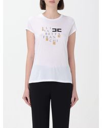 Elisabetta Franchi - T-shirt in cotone con logo - Lyst