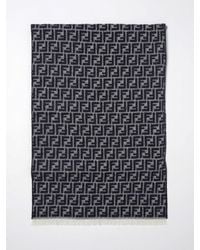 Fendi - Wool Scarf With Ff Jacquard Monogram - Lyst