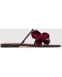 Zimmermann - Orchid Flat Leather Slides With A Floral Appliqué - Lyst
