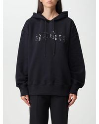 MSGM - Cotton Sweatshirt With Sequined Logo - Lyst