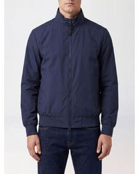 People Of Shibuya - Cotton Blend Bomber Jacket With High Collar And Zip Closure - Lyst