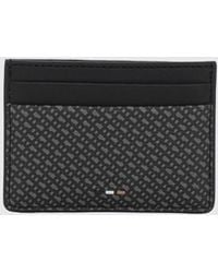 BOSS - Monogram Pattern Leather Card Holder With Four Slots - Lyst