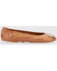 Tory Burch - Reva Leather Travel Ballerina Flats - Lyst